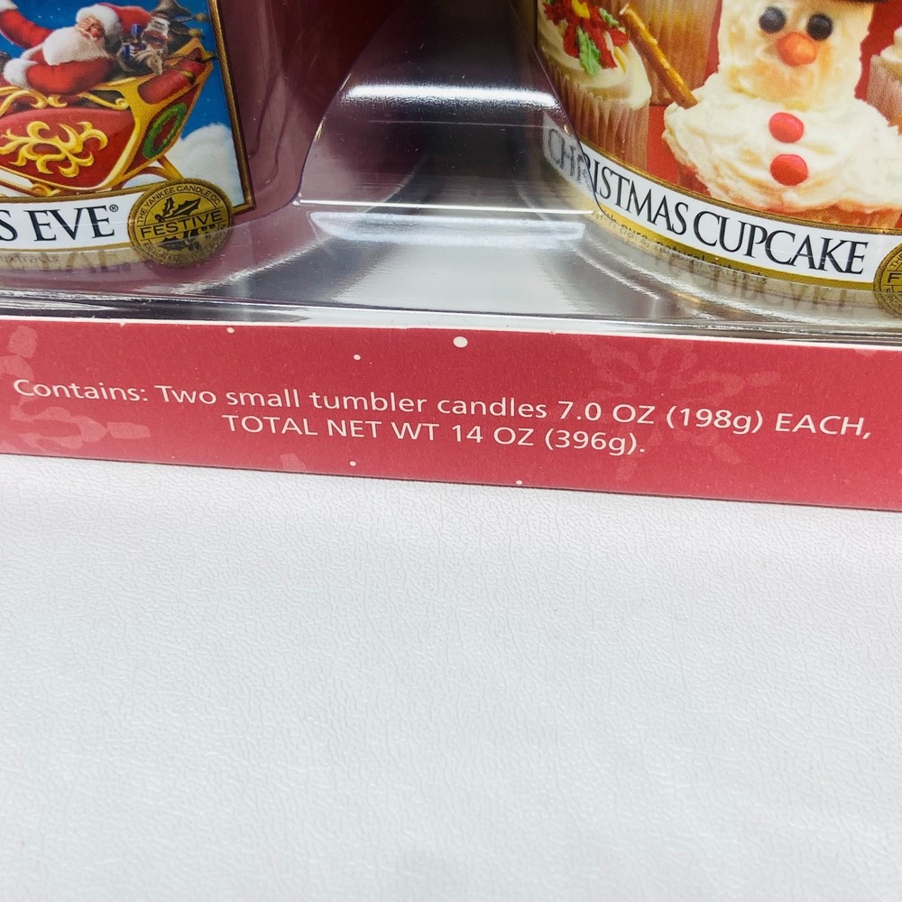 Yankee Candle Set Of 2 Christmas‎ Cookie Christmas Eve 7oz Tumbler Jar Set New - Picture 7 of 7